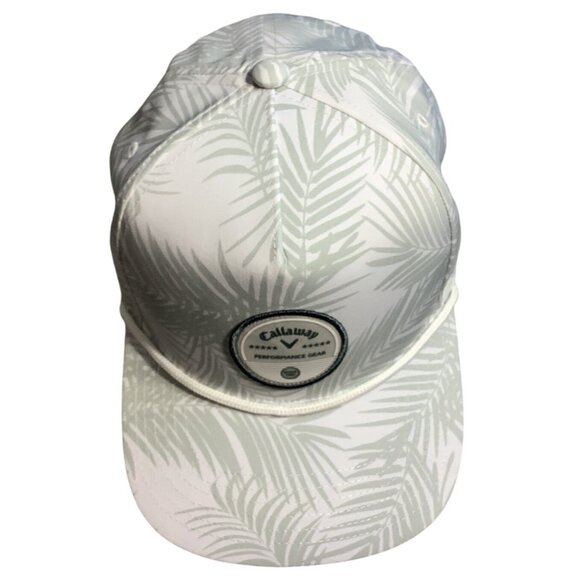 Callaway Bogey Free White Palm Print Performance Golf Hat Adjustable Snapback - Picture 4 of 5